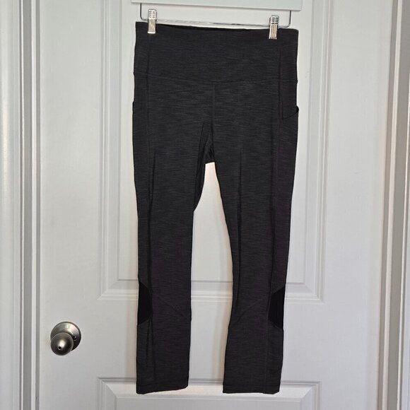 Lululemon Pace Rival Mid-Rise Crop 22” - 6 Heathered Black / Black - Picture 3 of 6